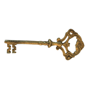 Vintage Victorian Style Solid Brass Decorative Skeleton Key