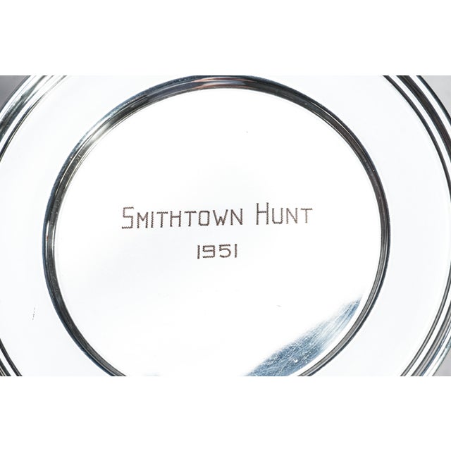 Interesting Vintage Smithtown Hunt Trophy Silverplate Round Dish Tray Catchall Home Decor For Sale - Image 4 of 8
