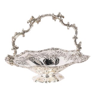 Antique Victorian Silver Plated Fruit Basket, 19th Century For Sale