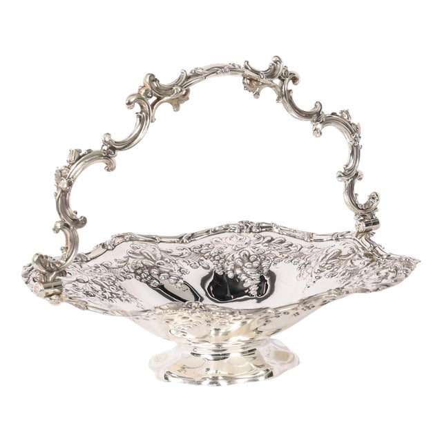 Antique Victorian Silver Plated Fruit Basket, 19th Century For Sale