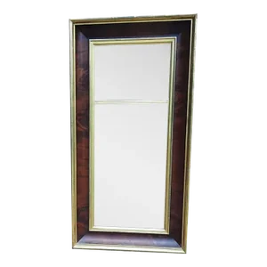 19th Century American Empire Parcel Gilt Flame Mahogany Frame Trumeau Mirror
