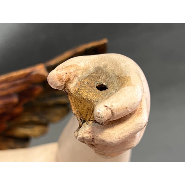 Angel Carved in Wood, Spain, 1970s For Sale - Image 8 of 11