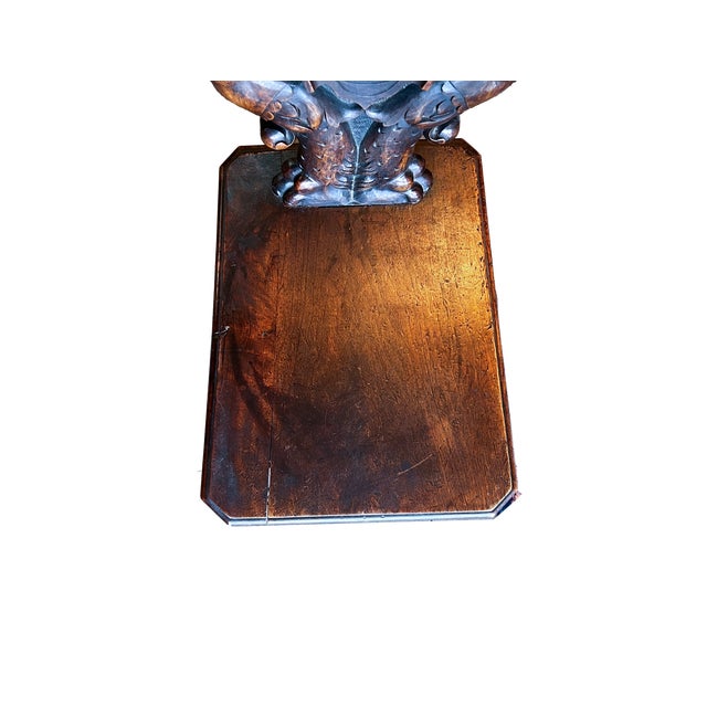 Pair of 19th Century Italian Renaissance Revival Carved Walnut Sgabello Chairs For Sale - Image 9 of 9