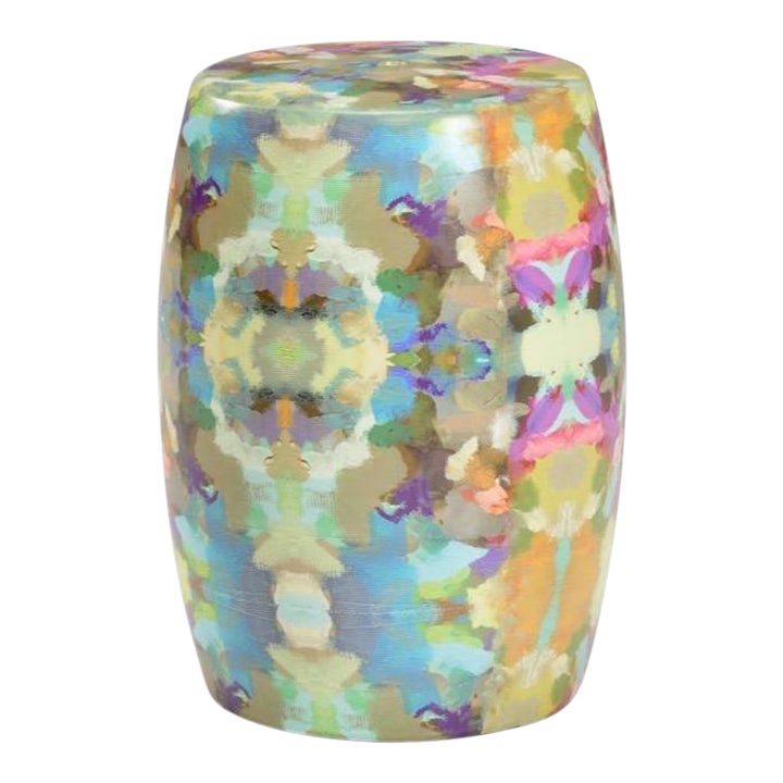 Laura Park for Wildwood Indigo Girl Garden Seat Blue Chairish