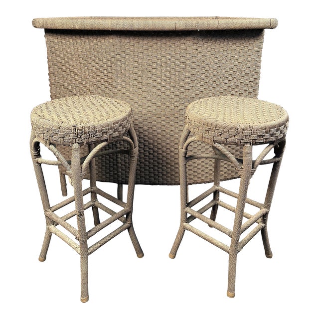 Woven Outdoor Bar Set For Sale