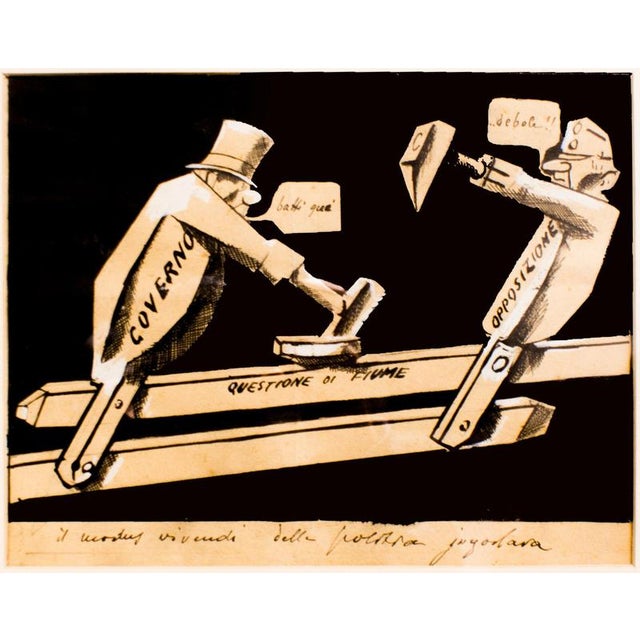 Mario Sironi, The Question of Fiume, 1920s, Tempera on Paper For Sale - Image 4 of 5