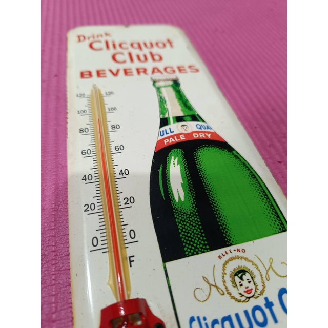Not Yet Made - Made To Order Premium Vintage Style Clicquot Club Ginger Ale Advertising Thermometer Sign For Sale - Image 5 of 10
