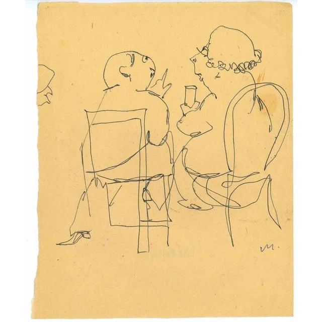 Why be difficult is a pen Drawing realized by Mino Maccari (1924-1989) in 1955 ca. Hand-signed on the back and title in...