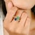 Emerald Blue Sapphire Toi et Moi Wedding Ring with Diamonds in 14K Gold featuring natural emerald and Sapphire of 1.69...