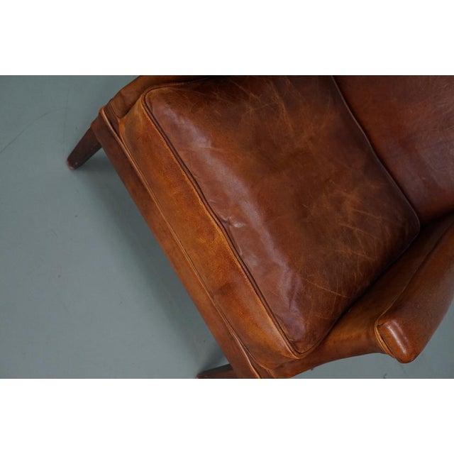 Vintage Dutch Cognac Leather Club Chair, 1970s For Sale - Image 3 of 15