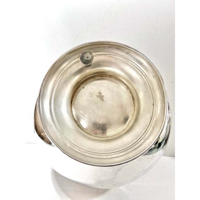 Silver 1950s Lehman Brothers Silver on Copper Pedestal Bowl - Mid-Century Modern Champagne or Punch Bowl Centerpiece For Sale - Image 8 of 9