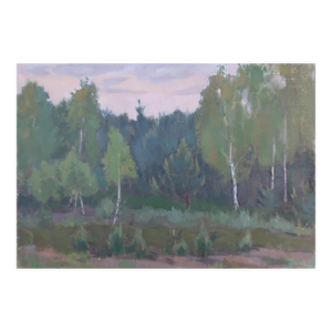 Vintage Impressionism Forest Oil Painting, Ukrainian Art, 1970s 35-50
