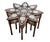 1990s Mother of Pearl Inlay Flower Shape Coffee Table With 8 Stools For Sale - Image 4 of 4
