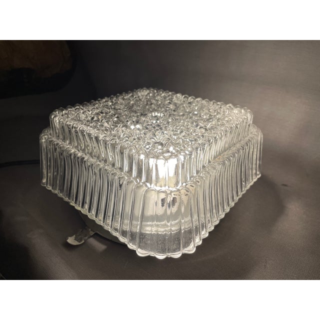 1990s Square Flush Mount in Bubble Glass, 1990s For Sale - Image 5 of 9