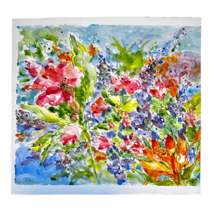 Original Ink and Wash Watercolor Painting “Lillies”