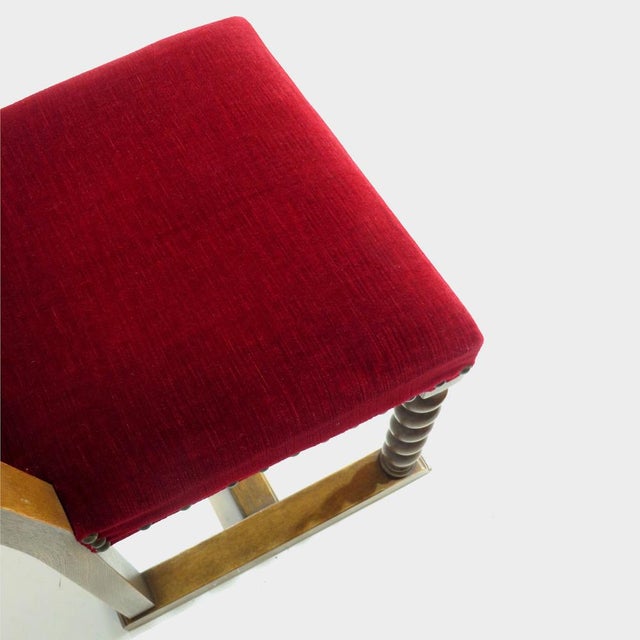 Red Antique Dining Chairs in Red Velvet, 1890s, Set of 8 For Sale - Image 8 of 9