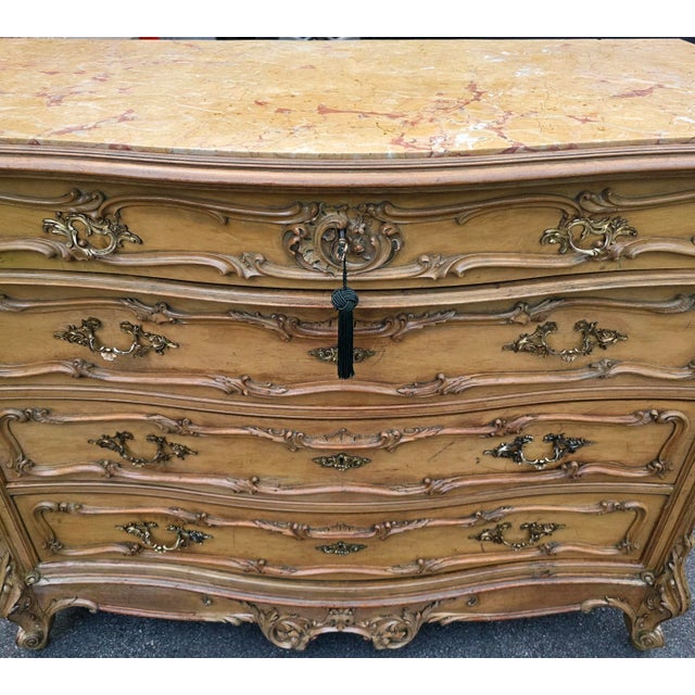 Antique Early 20th Century Galliy Bassani French Rococo/ Louis XV Style Marble Top Commode For Sale - Image 4 of 18