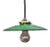 French Pendant Light in Green Enamel For Sale