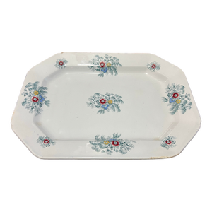 A Very Nice Antique Staffordshire Transferware "Feather" Ironstone Platter, 1850's