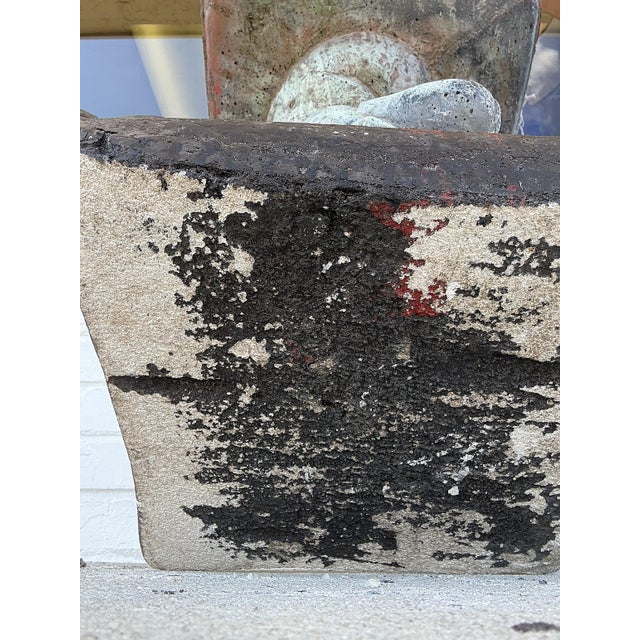 Vintage Cast Cement Figural Putti Garden Stools- A Pair For Sale - Image 10 of 18