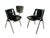 Metal Black Plastic & Aluminum Modus Stackable Chairs with Desk by O. Borsani/Centro Progetti Tecno, 1980s, Set of 10 For Sale - Image 7 of 17