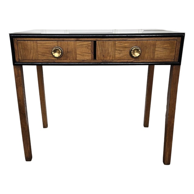 Mid-Century Italian Art Deco Walnut Burl Writing Desk with Glass Top by Paolo Buffa, 1940s For Sale