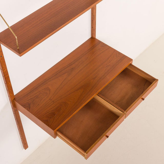 Wood Danish Teak Shelving Unt with Desk in the style of Poul Cadovius, 1960s For Sale - Image 7 of 14
