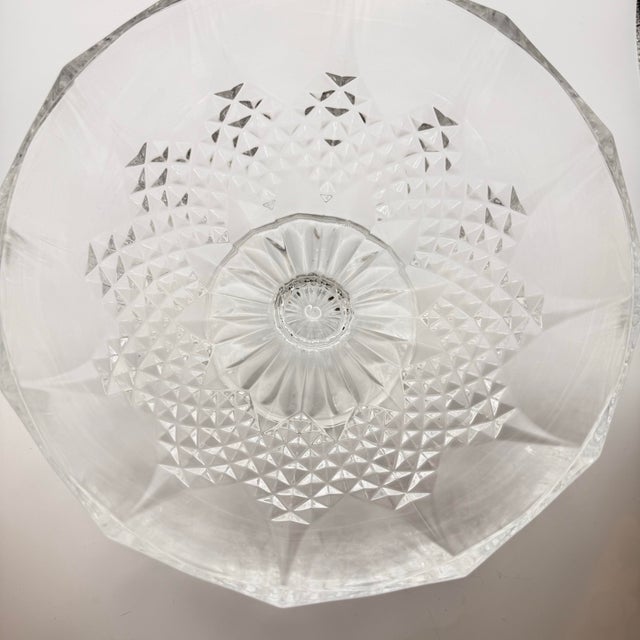 French Vintage Cristal d'Arques Longchamp Crystal Footed Bowl Compote Pedestal Dish For Sale - Image 3 of 12