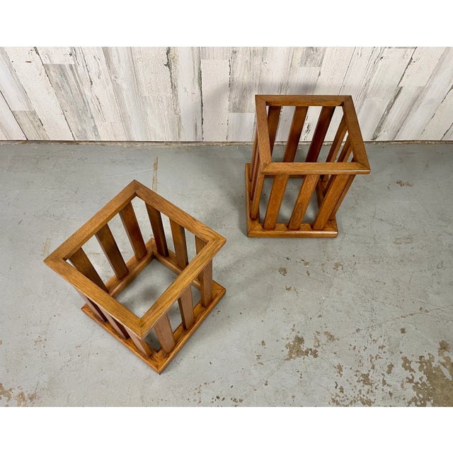 Walnut Slatted Side Tables For Sale - Image 10 of 10