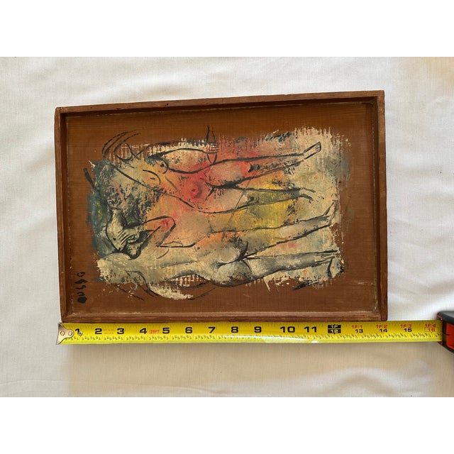 Mid 20th Century Mid-Century Modern California Modernist Figural Painting by Leon d'Usseau (Dusso) For Sale - Image 10 of 12