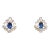 Vintage 1950s Crown Trifari Rhodium Plated Faux-Sapphire Clip Earrings - 2 Pieces For Sale