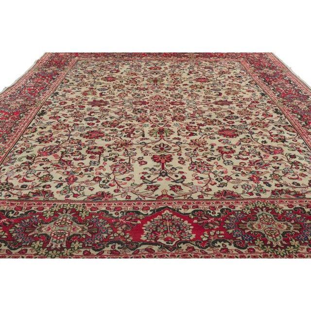 Mid 20th Century Vintage Persian Sarouk Rug, 09'04 X 12'03 For Sale - Image 4 of 9