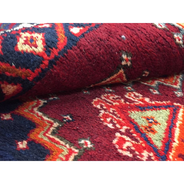 Vintage Red Hand Woven Runner 3'8 X 11'4 For Sale - Image 4 of 5