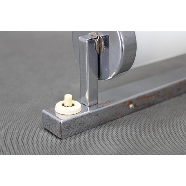 Art Deco Bauhaus Chrome and Glass Tubular Wall Light, Czechoslovakia, 1930s For Sale - Image 4 of 12