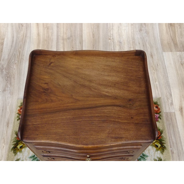 Louis XV Walnut Bedside Table, 1960s For Sale - Image 6 of 18