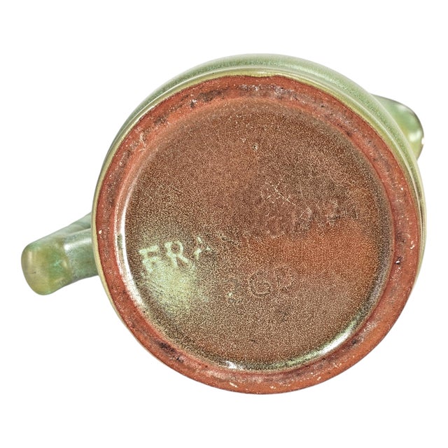Vintage Francoma Pottery 26d Pitcher, 1 Qt.-Prairie Green 7.25" For Sale - Image 10 of 12