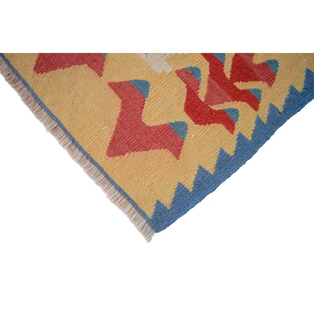 Vintage Handwoven Turkish Kilim Rug – Authentic Anatolian Flat Weave Boho Farmhouse Decor – 3′8″ × 5′7″ For Sale - Image 11 of 12