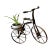 Vintage Decorative Metal Tricycle Planter With Spoked Wheels and Brass Accents For Sale
