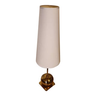 1980s Custom Made Solid Brass Table Lamp For Sale