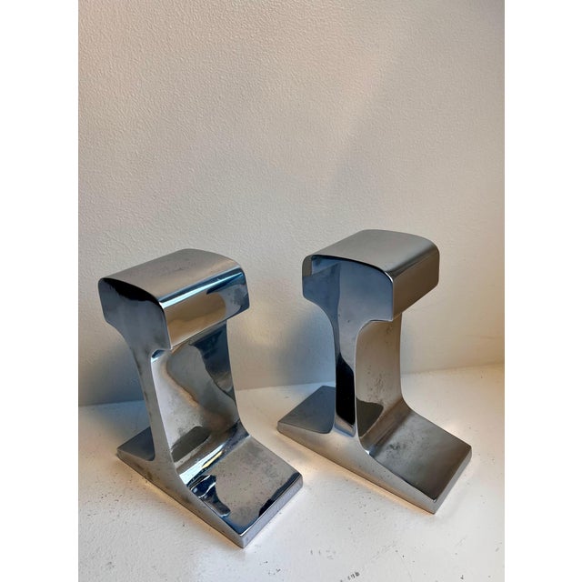 Cast I-Beam Bookends in the Style of Ben Seibel Bohemian / midcentury / Brutalist - circa 1970s "some minor discoloration...