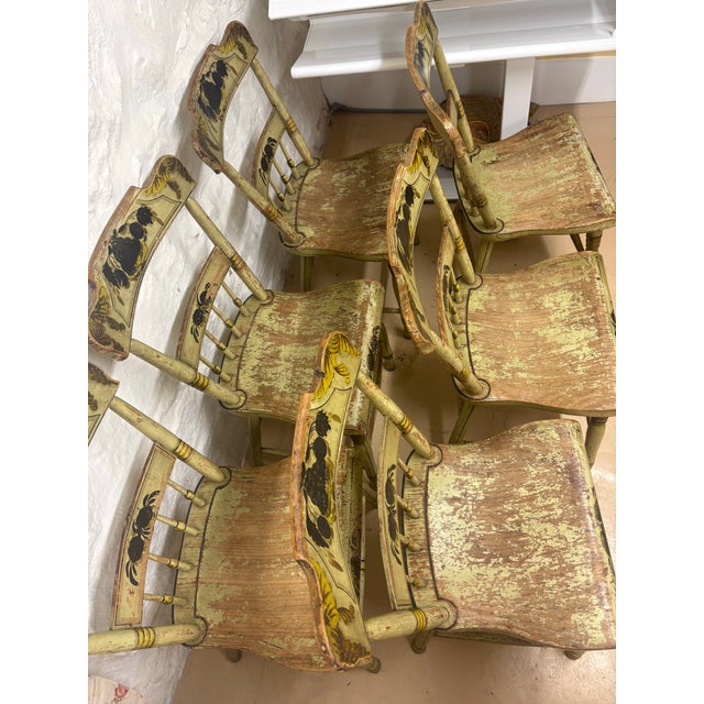 Set of 6 19th Century Hitchcock Style Chairs For Sale In Providence - Image 6 of 6