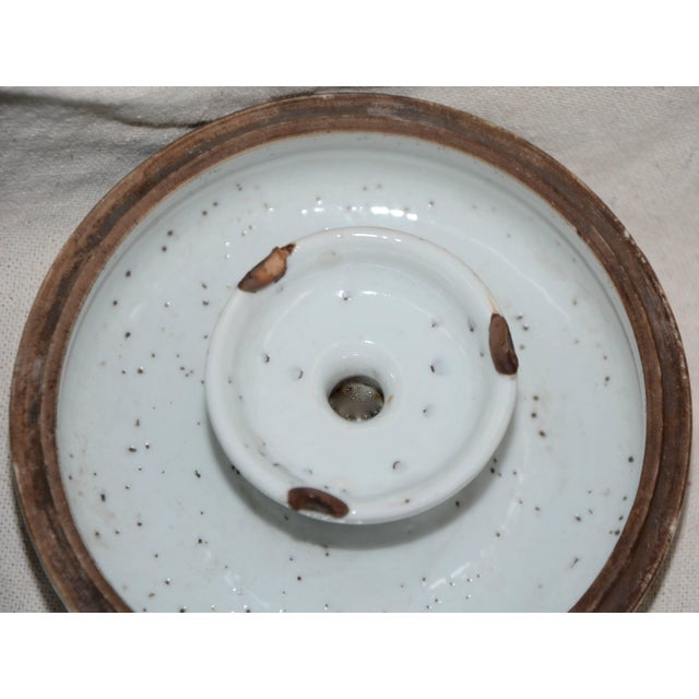 Ceramic Early 1900s Blue and White Asian Pierced Ceramic Incense Burner For Sale - Image 7 of 13