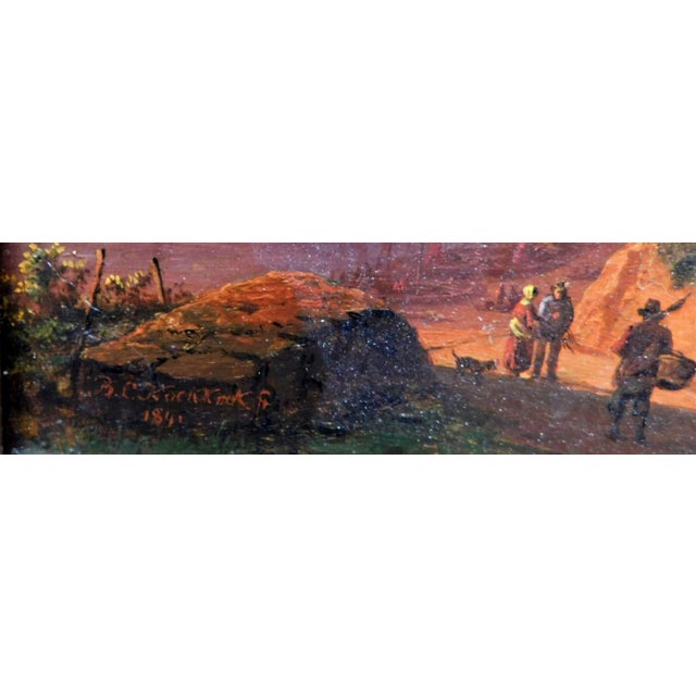 River Landscape With Figures" Oil Painting by Barend Cornelis Koekkoek Sr. (1841) For Sale - Image 4 of 5