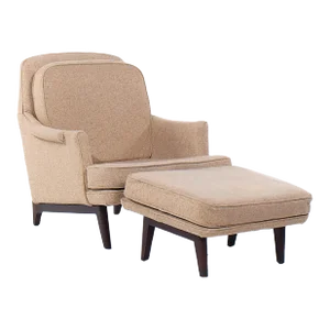 Roger Sprunger for Dunbar Mid Century Lounge Chair and Ottoman