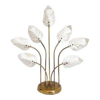 Modern Lucite Leaves Accent Lamp For Sale
