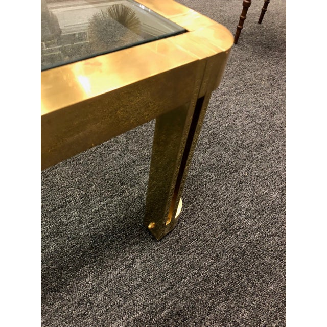 1970s 1970s Italian Brass Coffee Table With Great Design For Sale - Image 5 of 11