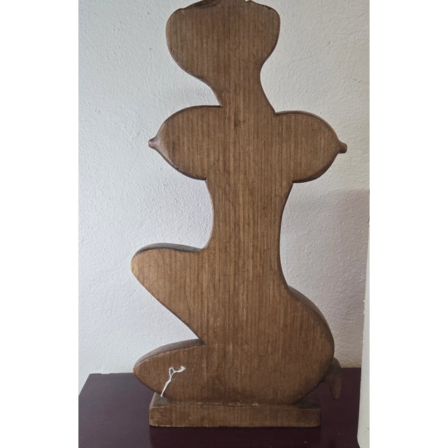 Mid-Century Modern VIntage Hand Carved Lady Signed Almeida For Sale - Image 3 of 11