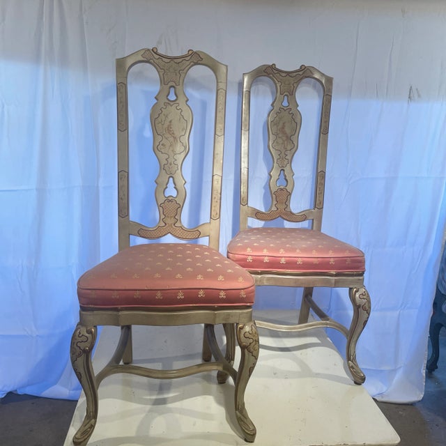Mid 20th Century Pair of French Style Painted Chairs For Sale - Image 11 of 11