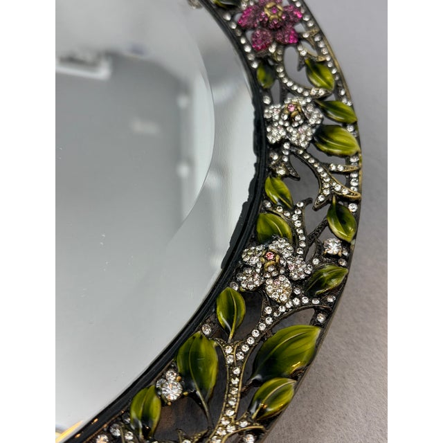 Pink Olivia Riegel Mirrored Vanity Tray W Crystals For Sale - Image 8 of 9