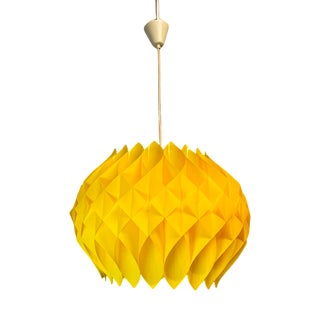 Large Yellow Acrylic Hanging Lamp from Bonita, 1960s For Sale